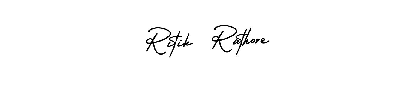 This is the best signature style for the Ritik  Rathore name. Also you like these signature font (AmerikaSignatureDemo-Regular). Mix name signature. Ritik  Rathore signature style 3 images and pictures png