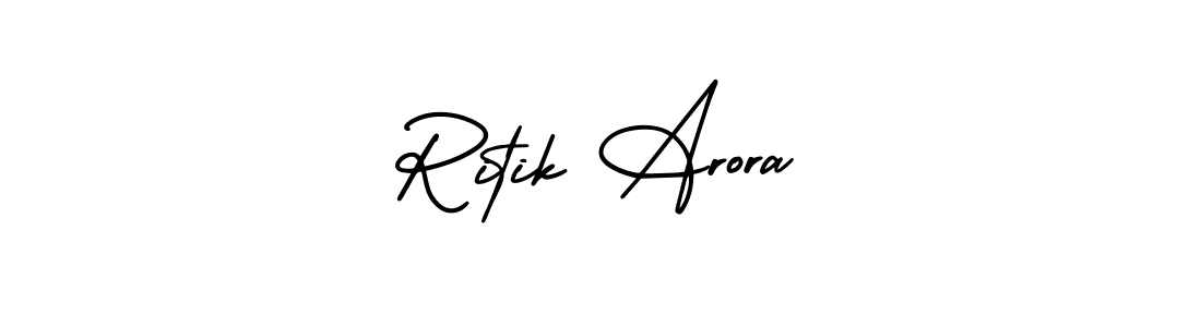 How to make Ritik Arora name signature. Use AmerikaSignatureDemo-Regular style for creating short signs online. This is the latest handwritten sign. Ritik Arora signature style 3 images and pictures png