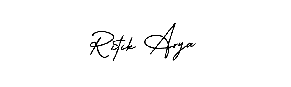 Ritik Arya stylish signature style. Best Handwritten Sign (AmerikaSignatureDemo-Regular) for my name. Handwritten Signature Collection Ideas for my name Ritik Arya. Ritik Arya signature style 3 images and pictures png