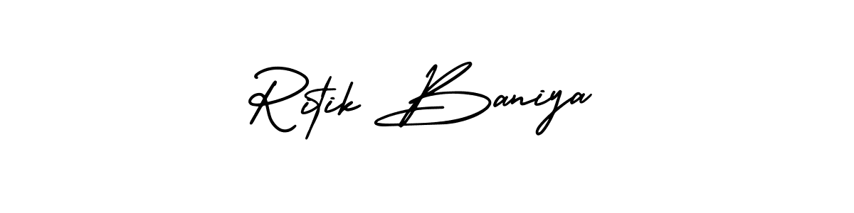 Also we have Ritik Baniya name is the best signature style. Create professional handwritten signature collection using AmerikaSignatureDemo-Regular autograph style. Ritik Baniya signature style 3 images and pictures png