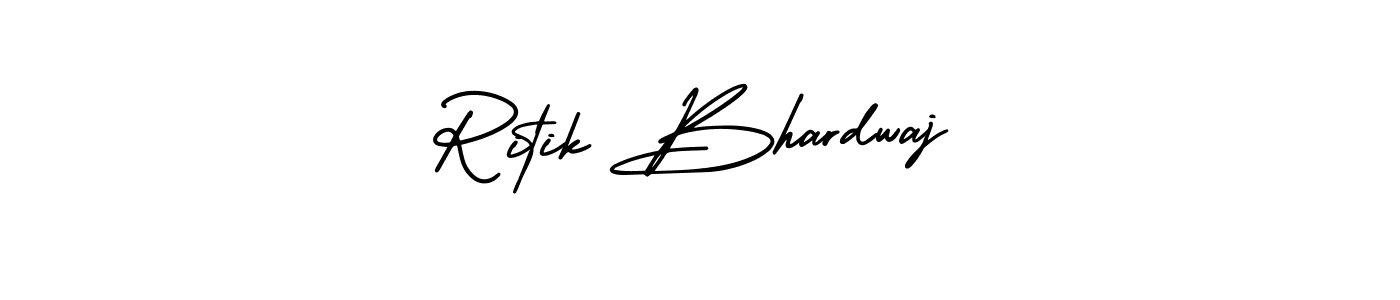 The best way (AmerikaSignatureDemo-Regular) to make a short signature is to pick only two or three words in your name. The name Ritik Bhardwaj include a total of six letters. For converting this name. Ritik Bhardwaj signature style 3 images and pictures png