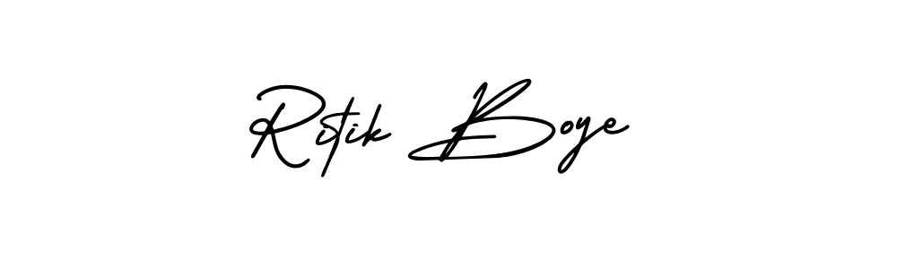 if you are searching for the best signature style for your name Ritik Boye. so please give up your signature search. here we have designed multiple signature styles  using AmerikaSignatureDemo-Regular. Ritik Boye signature style 3 images and pictures png