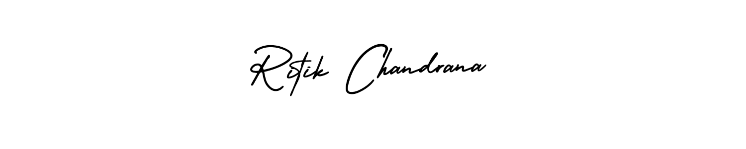 Design your own signature with our free online signature maker. With this signature software, you can create a handwritten (AmerikaSignatureDemo-Regular) signature for name Ritik Chandrana. Ritik Chandrana signature style 3 images and pictures png