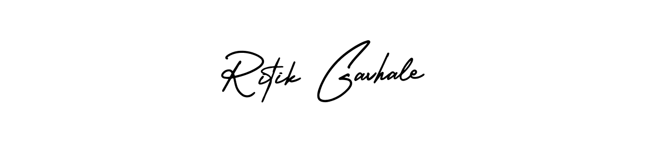 Use a signature maker to create a handwritten signature online. With this signature software, you can design (AmerikaSignatureDemo-Regular) your own signature for name Ritik Gavhale. Ritik Gavhale signature style 3 images and pictures png