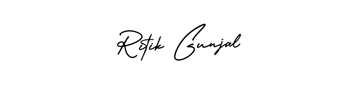 Make a short Ritik Gunjal signature style. Manage your documents anywhere anytime using AmerikaSignatureDemo-Regular. Create and add eSignatures, submit forms, share and send files easily. Ritik Gunjal signature style 3 images and pictures png