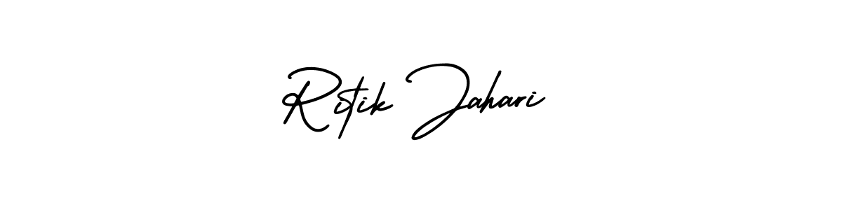 if you are searching for the best signature style for your name Ritik Jahari. so please give up your signature search. here we have designed multiple signature styles  using AmerikaSignatureDemo-Regular. Ritik Jahari signature style 3 images and pictures png