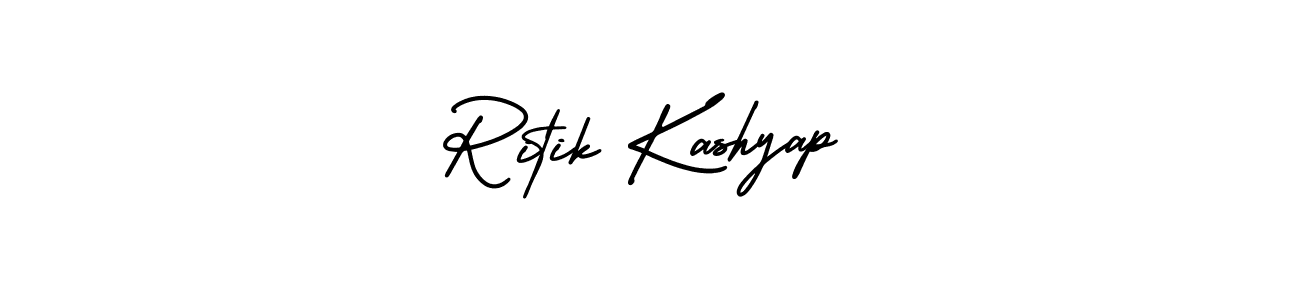 Ritik Kashyap stylish signature style. Best Handwritten Sign (AmerikaSignatureDemo-Regular) for my name. Handwritten Signature Collection Ideas for my name Ritik Kashyap. Ritik Kashyap signature style 3 images and pictures png