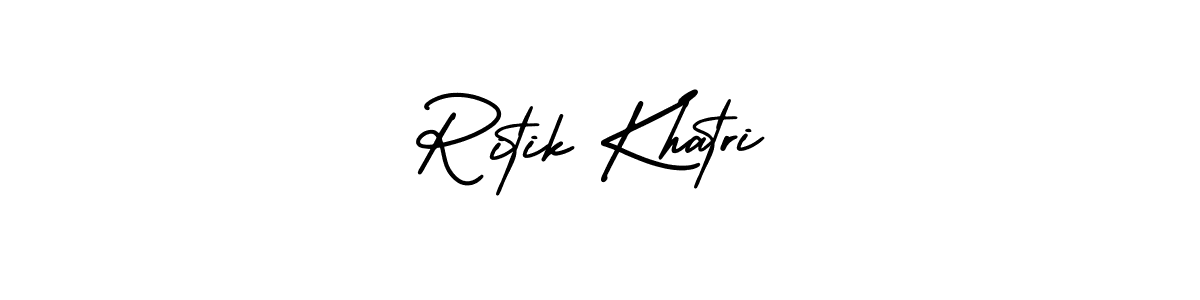 How to make Ritik Khatri name signature. Use AmerikaSignatureDemo-Regular style for creating short signs online. This is the latest handwritten sign. Ritik Khatri signature style 3 images and pictures png