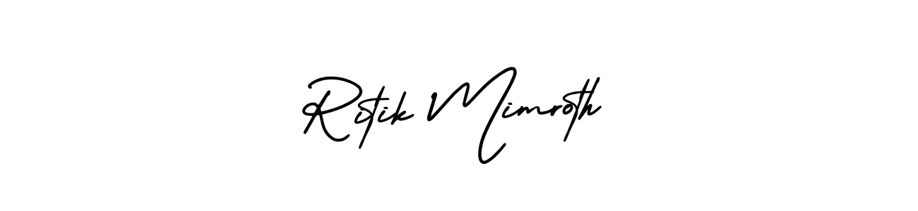 How to Draw Ritik Mimroth signature style? AmerikaSignatureDemo-Regular is a latest design signature styles for name Ritik Mimroth. Ritik Mimroth signature style 3 images and pictures png