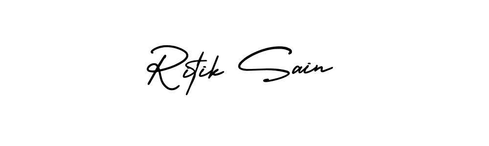 Use a signature maker to create a handwritten signature online. With this signature software, you can design (AmerikaSignatureDemo-Regular) your own signature for name Ritik Sain. Ritik Sain signature style 3 images and pictures png