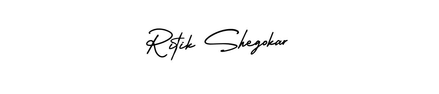 How to make Ritik Shegokar name signature. Use AmerikaSignatureDemo-Regular style for creating short signs online. This is the latest handwritten sign. Ritik Shegokar signature style 3 images and pictures png