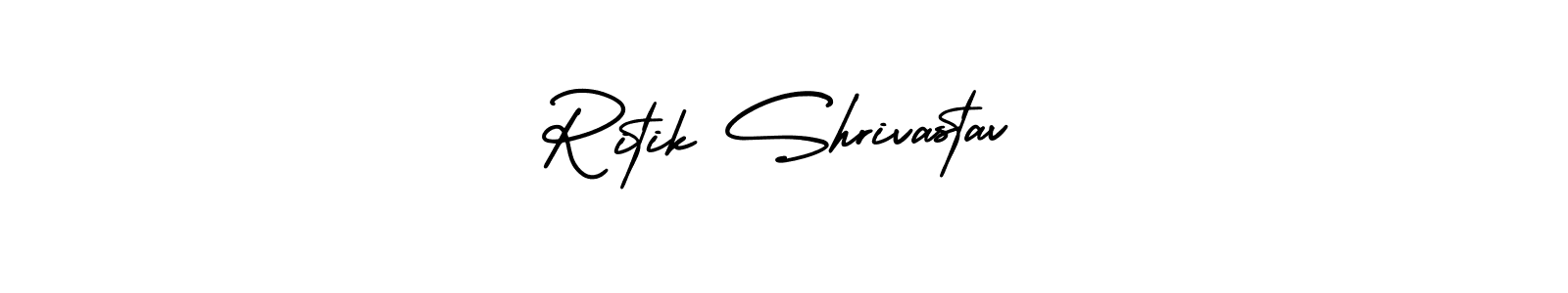 The best way (AmerikaSignatureDemo-Regular) to make a short signature is to pick only two or three words in your name. The name Ritik Shrivastav include a total of six letters. For converting this name. Ritik Shrivastav signature style 3 images and pictures png