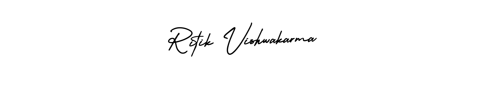 Use a signature maker to create a handwritten signature online. With this signature software, you can design (AmerikaSignatureDemo-Regular) your own signature for name Ritik Vishwakarma. Ritik Vishwakarma signature style 3 images and pictures png