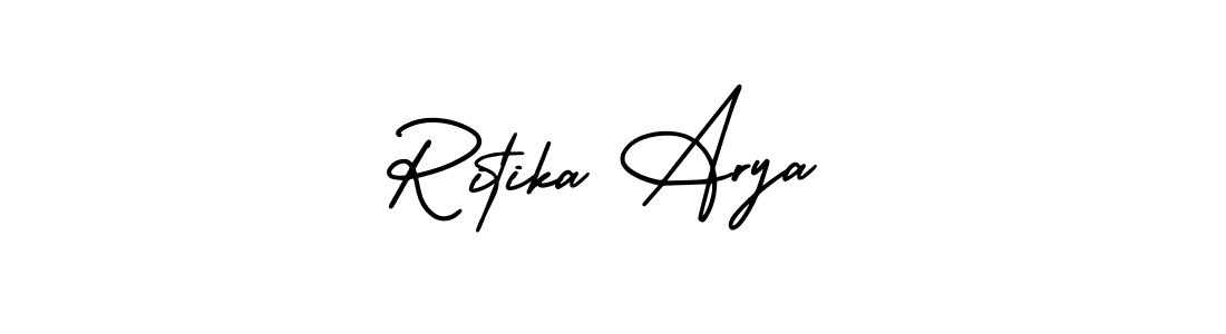 Make a beautiful signature design for name Ritika Arya. With this signature (AmerikaSignatureDemo-Regular) style, you can create a handwritten signature for free. Ritika Arya signature style 3 images and pictures png