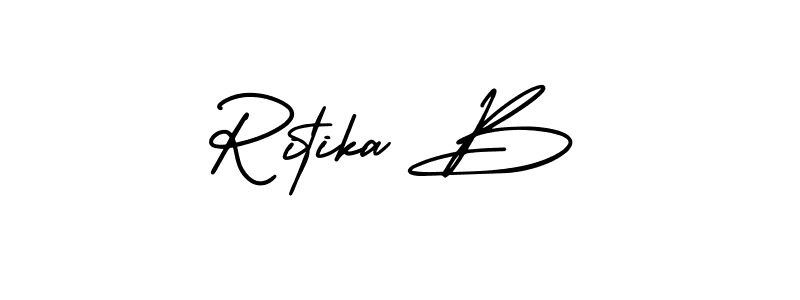 Also You can easily find your signature by using the search form. We will create Ritika B name handwritten signature images for you free of cost using AmerikaSignatureDemo-Regular sign style. Ritika B signature style 3 images and pictures png