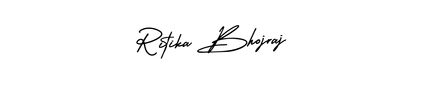 Ritika Bhojraj stylish signature style. Best Handwritten Sign (AmerikaSignatureDemo-Regular) for my name. Handwritten Signature Collection Ideas for my name Ritika Bhojraj. Ritika Bhojraj signature style 3 images and pictures png