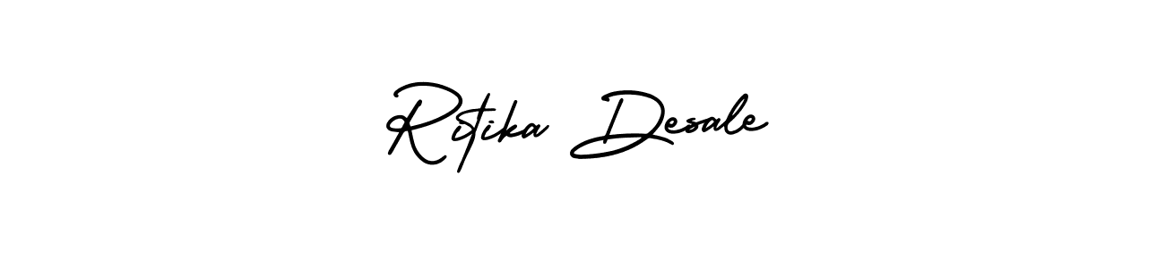 if you are searching for the best signature style for your name Ritika Desale. so please give up your signature search. here we have designed multiple signature styles  using AmerikaSignatureDemo-Regular. Ritika Desale signature style 3 images and pictures png