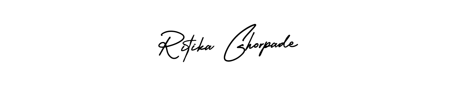 The best way (AmerikaSignatureDemo-Regular) to make a short signature is to pick only two or three words in your name. The name Ritika Ghorpade include a total of six letters. For converting this name. Ritika Ghorpade signature style 3 images and pictures png