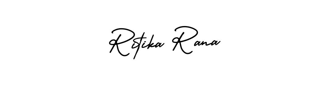 How to make Ritika Rana name signature. Use AmerikaSignatureDemo-Regular style for creating short signs online. This is the latest handwritten sign. Ritika Rana signature style 3 images and pictures png