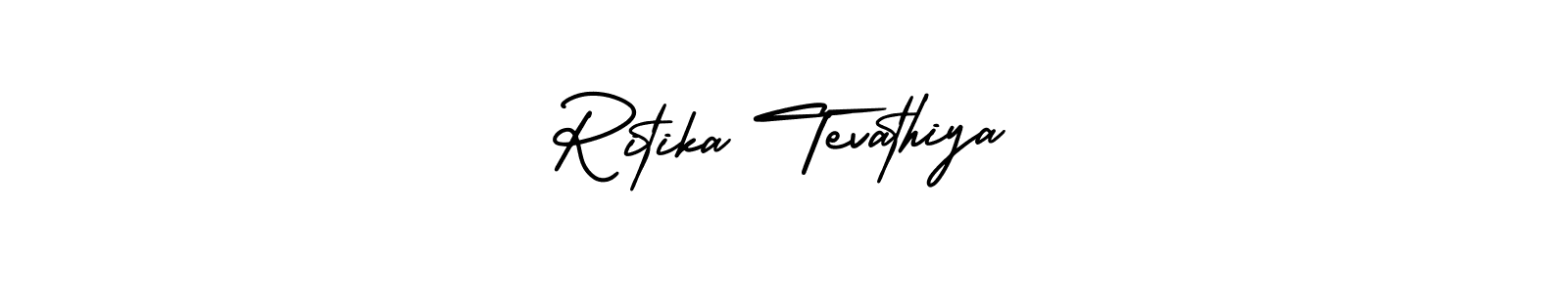 Make a beautiful signature design for name Ritika Tevathiya. With this signature (AmerikaSignatureDemo-Regular) style, you can create a handwritten signature for free. Ritika Tevathiya signature style 3 images and pictures png