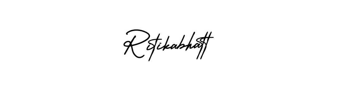 How to Draw Ritikabhatt signature style? AmerikaSignatureDemo-Regular is a latest design signature styles for name Ritikabhatt. Ritikabhatt signature style 3 images and pictures png