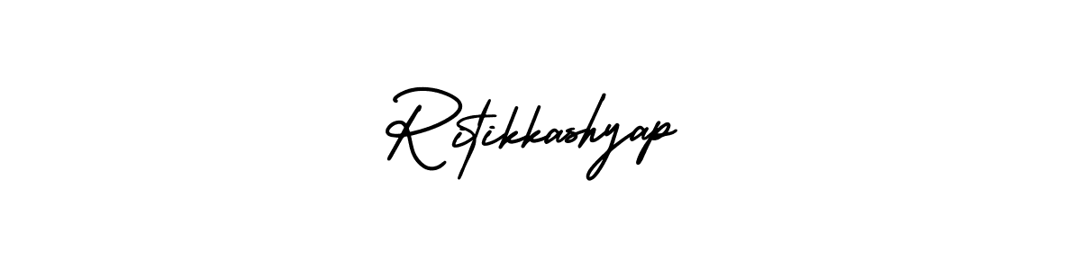 How to make Ritikkashyap name signature. Use AmerikaSignatureDemo-Regular style for creating short signs online. This is the latest handwritten sign. Ritikkashyap signature style 3 images and pictures png