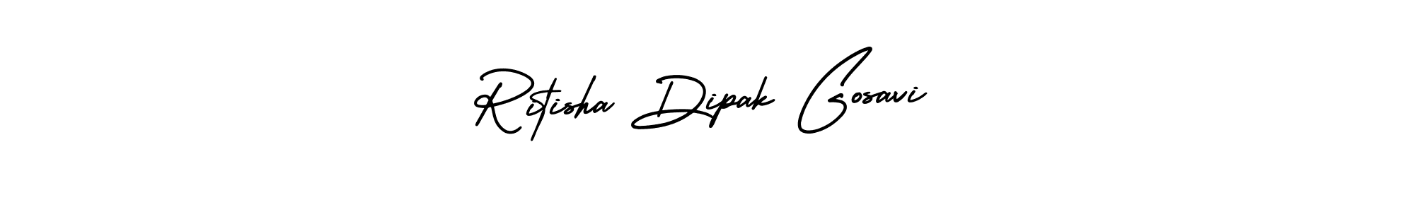 Similarly AmerikaSignatureDemo-Regular is the best handwritten signature design. Signature creator online .You can use it as an online autograph creator for name Ritisha Dipak Gosavi. Ritisha Dipak Gosavi signature style 3 images and pictures png