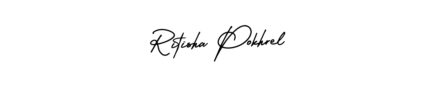 Make a beautiful signature design for name Ritisha Pokhrel. With this signature (AmerikaSignatureDemo-Regular) style, you can create a handwritten signature for free. Ritisha Pokhrel signature style 3 images and pictures png