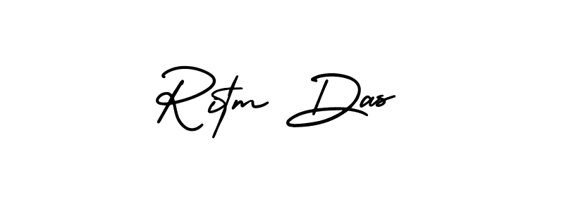 How to make Ritm Das name signature. Use AmerikaSignatureDemo-Regular style for creating short signs online. This is the latest handwritten sign. Ritm Das signature style 3 images and pictures png