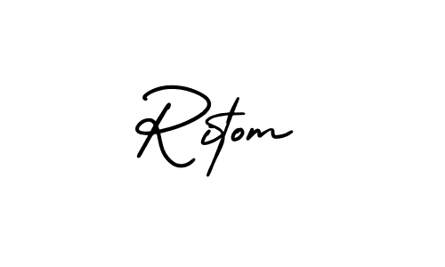 AmerikaSignatureDemo-Regular is a professional signature style that is perfect for those who want to add a touch of class to their signature. It is also a great choice for those who want to make their signature more unique. Get Ritom name to fancy signature for free. Ritom signature style 3 images and pictures png