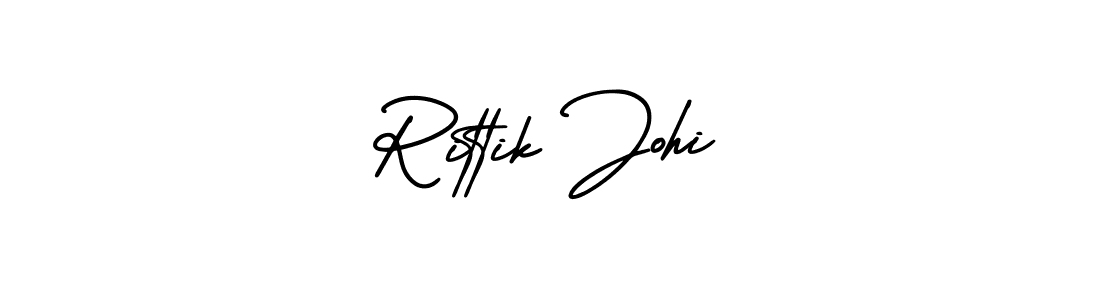 Rittik Johi stylish signature style. Best Handwritten Sign (AmerikaSignatureDemo-Regular) for my name. Handwritten Signature Collection Ideas for my name Rittik Johi. Rittik Johi signature style 3 images and pictures png