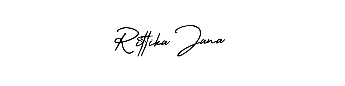 It looks lik you need a new signature style for name Rittika Jana. Design unique handwritten (AmerikaSignatureDemo-Regular) signature with our free signature maker in just a few clicks. Rittika Jana signature style 3 images and pictures png
