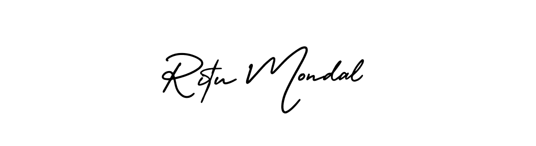 Use a signature maker to create a handwritten signature online. With this signature software, you can design (AmerikaSignatureDemo-Regular) your own signature for name Ritu Mondal. Ritu Mondal signature style 3 images and pictures png