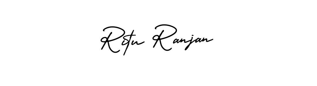 How to make Ritu Ranjan name signature. Use AmerikaSignatureDemo-Regular style for creating short signs online. This is the latest handwritten sign. Ritu Ranjan signature style 3 images and pictures png