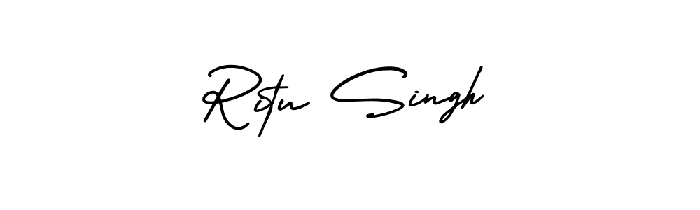 The best way (AmerikaSignatureDemo-Regular) to make a short signature is to pick only two or three words in your name. The name Ritu Singh include a total of six letters. For converting this name. Ritu Singh signature style 3 images and pictures png