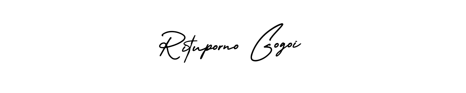 AmerikaSignatureDemo-Regular is a professional signature style that is perfect for those who want to add a touch of class to their signature. It is also a great choice for those who want to make their signature more unique. Get Rituporno Gogoi name to fancy signature for free. Rituporno Gogoi signature style 3 images and pictures png