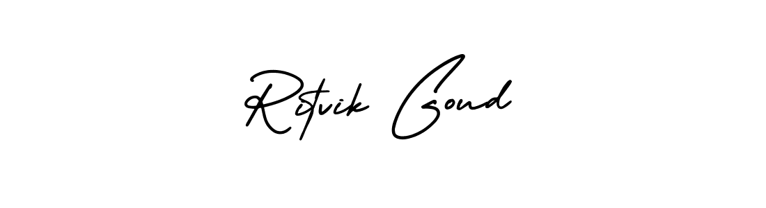 Use a signature maker to create a handwritten signature online. With this signature software, you can design (AmerikaSignatureDemo-Regular) your own signature for name Ritvik Goud. Ritvik Goud signature style 3 images and pictures png