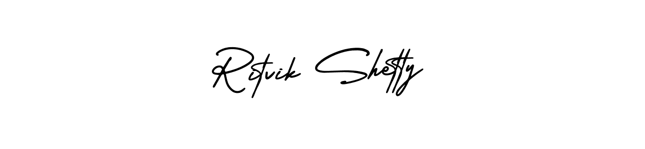 The best way (AmerikaSignatureDemo-Regular) to make a short signature is to pick only two or three words in your name. The name Ritvik Shetty include a total of six letters. For converting this name. Ritvik Shetty signature style 3 images and pictures png