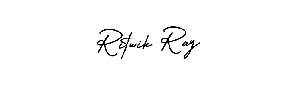 How to make Ritwik Ray name signature. Use AmerikaSignatureDemo-Regular style for creating short signs online. This is the latest handwritten sign. Ritwik Ray signature style 3 images and pictures png