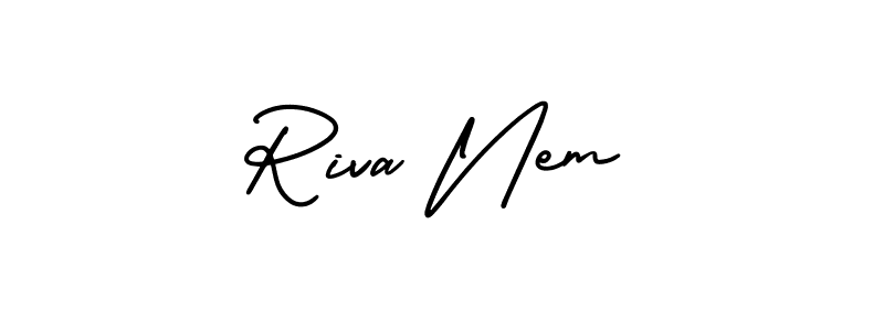 Design your own signature with our free online signature maker. With this signature software, you can create a handwritten (AmerikaSignatureDemo-Regular) signature for name Riva Nem. Riva Nem signature style 3 images and pictures png