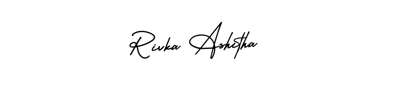 if you are searching for the best signature style for your name Rivka Ashitha. so please give up your signature search. here we have designed multiple signature styles  using AmerikaSignatureDemo-Regular. Rivka Ashitha signature style 3 images and pictures png