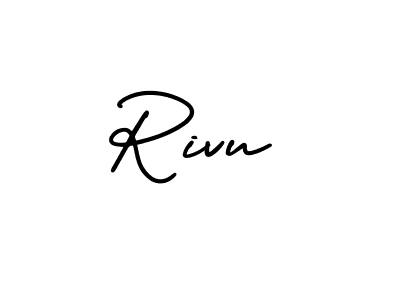 It looks lik you need a new signature style for name Rivu. Design unique handwritten (AmerikaSignatureDemo-Regular) signature with our free signature maker in just a few clicks. Rivu signature style 3 images and pictures png