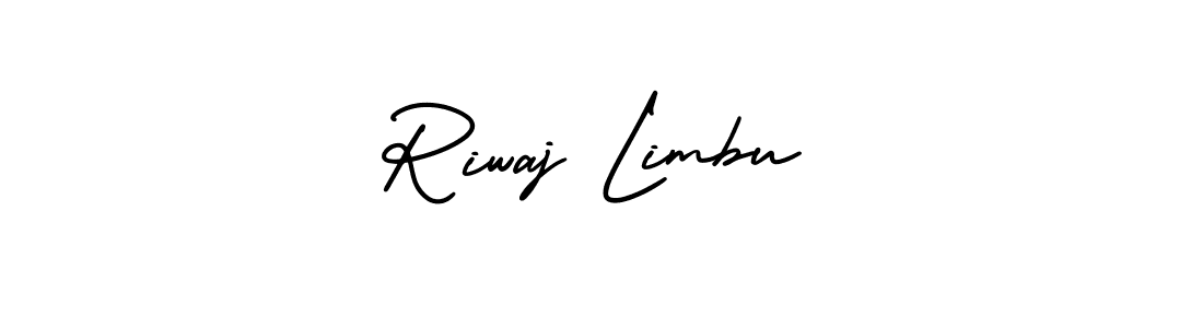 Make a beautiful signature design for name Riwaj Limbu. With this signature (AmerikaSignatureDemo-Regular) style, you can create a handwritten signature for free. Riwaj Limbu signature style 3 images and pictures png