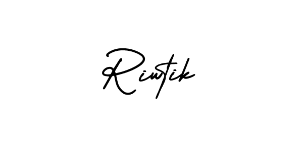 It looks lik you need a new signature style for name Riwtik. Design unique handwritten (AmerikaSignatureDemo-Regular) signature with our free signature maker in just a few clicks. Riwtik signature style 3 images and pictures png