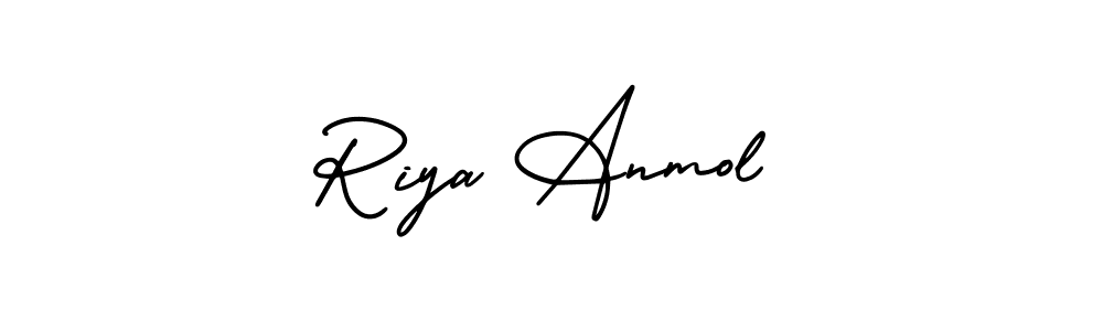 Make a beautiful signature design for name Riya Anmol. With this signature (AmerikaSignatureDemo-Regular) style, you can create a handwritten signature for free. Riya Anmol signature style 3 images and pictures png