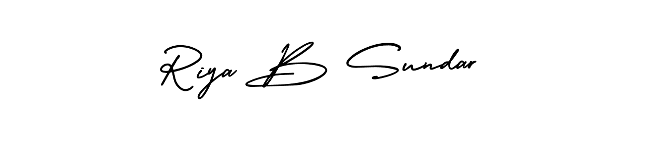 Riya B Sundar stylish signature style. Best Handwritten Sign (AmerikaSignatureDemo-Regular) for my name. Handwritten Signature Collection Ideas for my name Riya B Sundar. Riya B Sundar signature style 3 images and pictures png