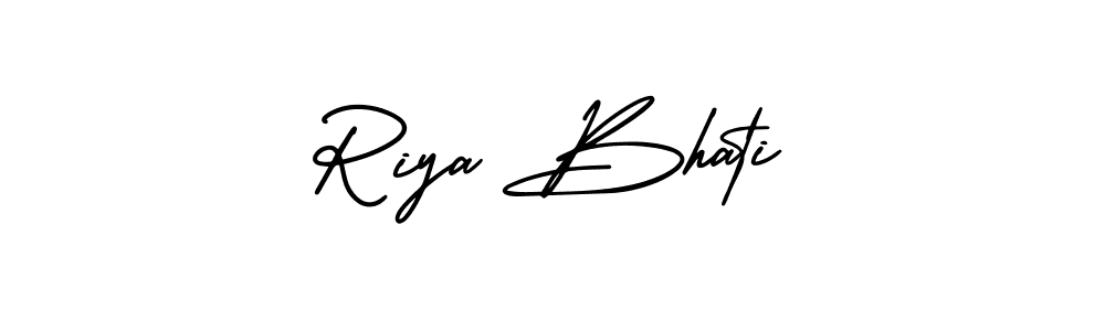 This is the best signature style for the Riya Bhati name. Also you like these signature font (AmerikaSignatureDemo-Regular). Mix name signature. Riya Bhati signature style 3 images and pictures png