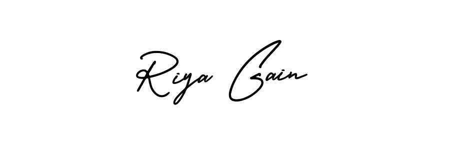 Design your own signature with our free online signature maker. With this signature software, you can create a handwritten (AmerikaSignatureDemo-Regular) signature for name Riya Gain. Riya Gain signature style 3 images and pictures png