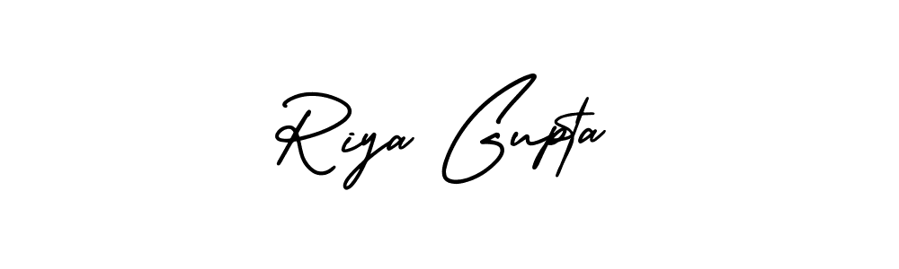 The best way (AmerikaSignatureDemo-Regular) to make a short signature is to pick only two or three words in your name. The name Riya Gupta include a total of six letters. For converting this name. Riya Gupta signature style 3 images and pictures png