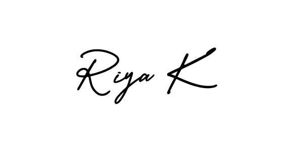 Design your own signature with our free online signature maker. With this signature software, you can create a handwritten (AmerikaSignatureDemo-Regular) signature for name Riya K. Riya K signature style 3 images and pictures png